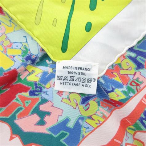 hermes graffiti scarf ebay|HERMES Carre 40 Graffiti Pattern Scarf Chief Bandana Total.